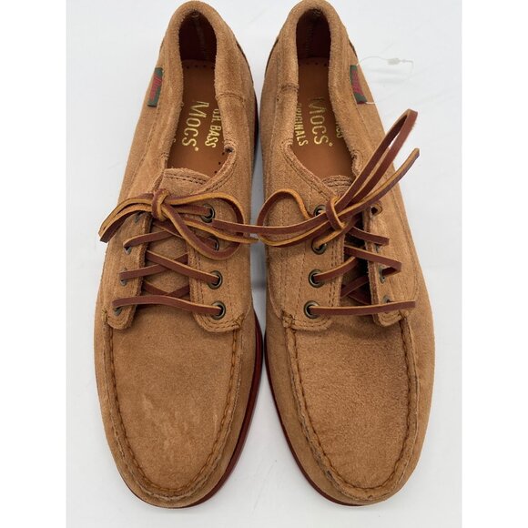 G.H. Bass Mens Original Suede Moccasins Size 9 Tan Brown Casual Shoes With Red S - Picture 6 of 11